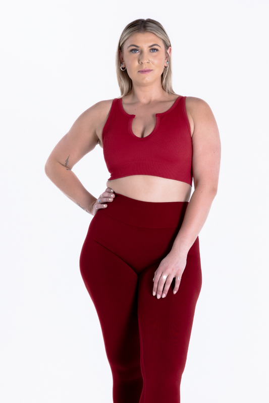 Luxe Sports Bra 2.0 | V Shape - Scarlet