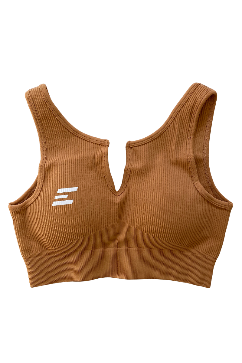 Luxe Sports Bra | V Shape - Tangerine