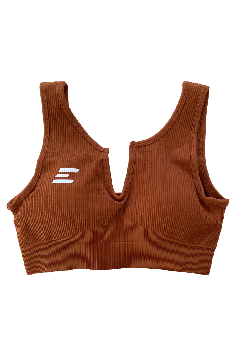 Luxe Sports Bra | V Shape - Cinnamon