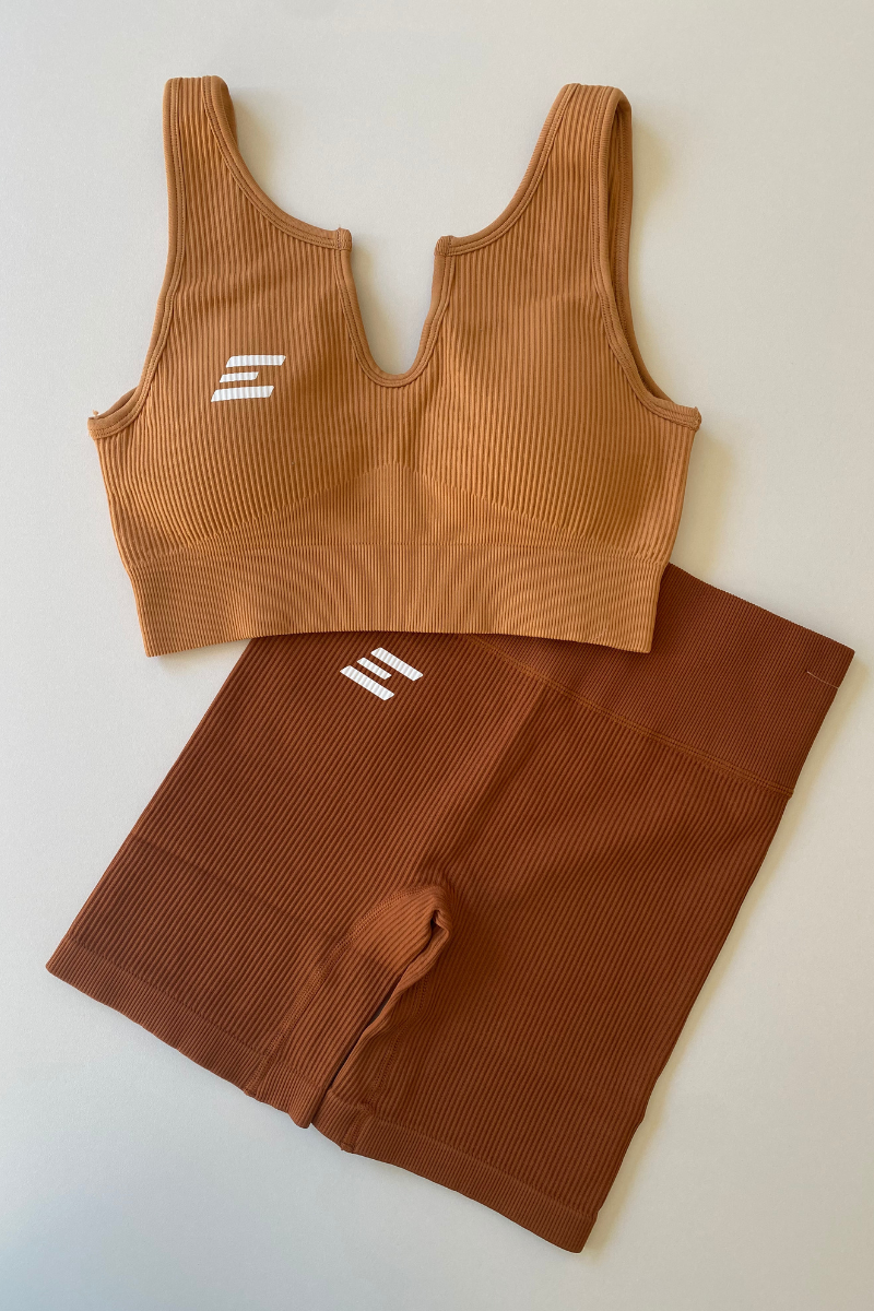 Luxe Sports Bra | V Shape - Tangerine