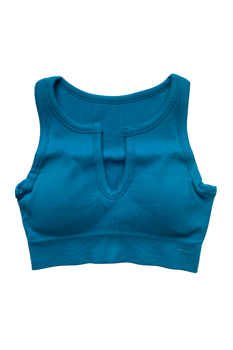 Luxe Sports Bra 2.0 | V Shape - Cerulean