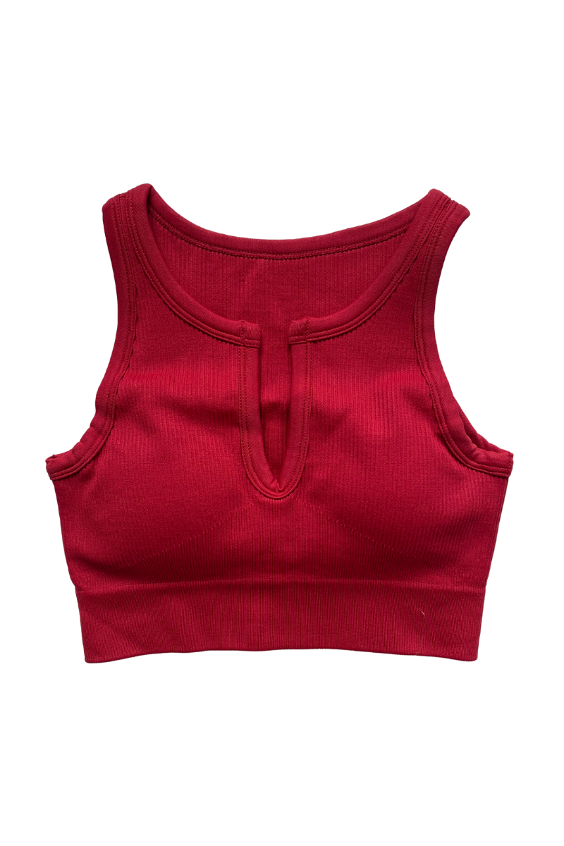 Luxe Sports Bra 2.0 | V Shape - Scarlet
