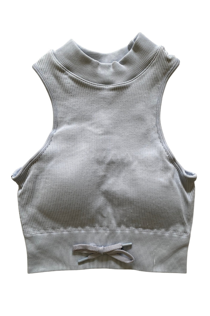 Paradise High Neck Crop | Pastel Blue