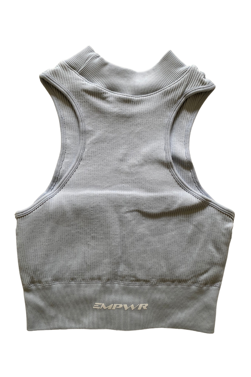 Paradise High Neck Crop | Pastel Blue