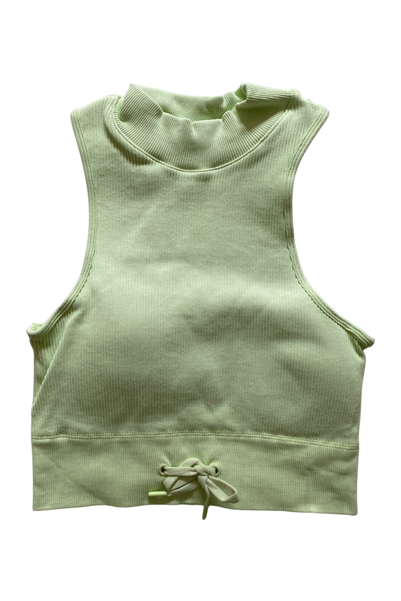 Paradise High Neck Crop | Lime