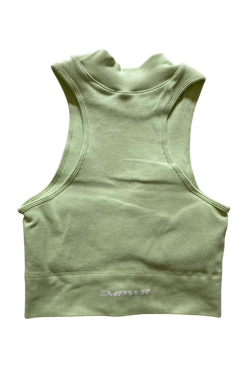 Paradise High Neck Crop | Lime
