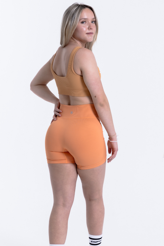 Luxe Sports Bra | V Shape - Tangerine