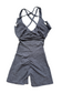 EMPWR YOU yasmine ruched activewear one piece in Grey