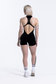 EMPWR YOU luna front-zip activewear one piece in Black