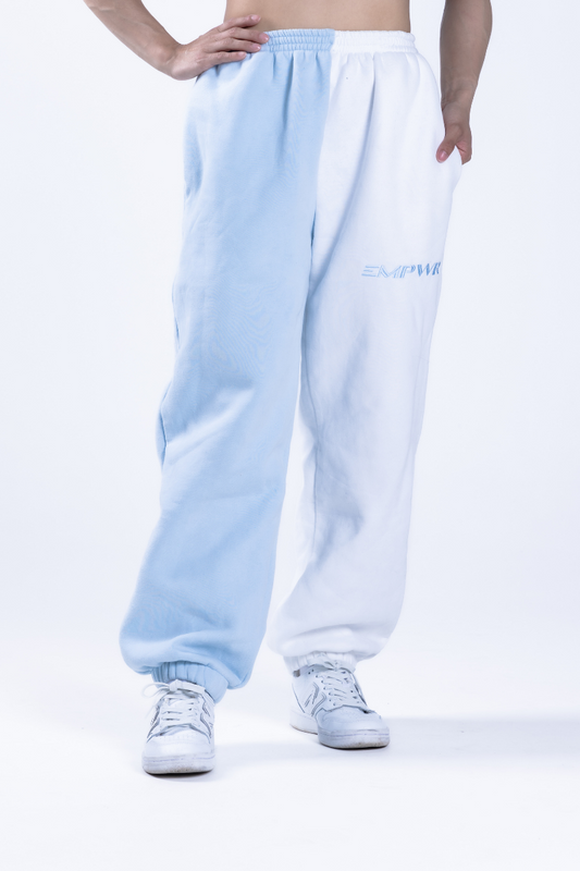 Unisex Two Tone Joggers | Baby Blue