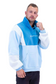 EMPWR YOU unisex colour block fleece pullover in Ocean