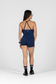 EMPWR YOU staple high-waisted gym shorts in Navy