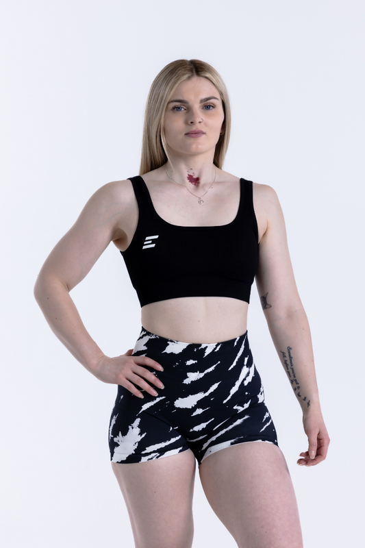 Luxe Sports Bra | U Shape - Black