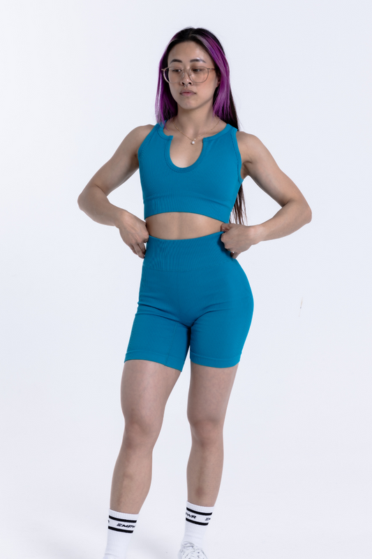 Luxe Sports Bra 2.0 | V Shape - Cerulean