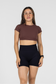 EMPWR YOU chloe open-back crop top in Chocolate