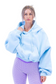 EMPWR YOU cropped fleece hoodie in Baby Blue