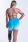 EMPWR YOU ombre seamless gym shorts in Lagoon