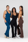 EMPWR YOU kaia open-back flared jumpsuit in Brown