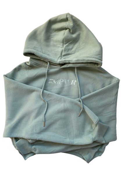 EMPWR YOU cropped fleece hoodie in Sage