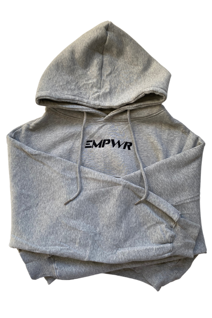 EMPWR YOU cropped fleece hoodie in Grey