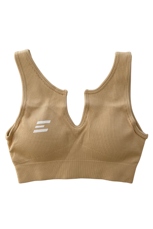 Luxe Sports Bra | V Shape - Butter