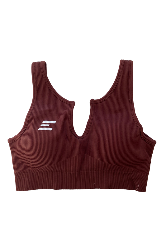 Luxe Sports Bra | V Shape - Chocolate