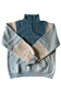 EMPWR YOU unisex colour block fleece pullover in Ocean