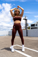 EMPWR YOU luxe u-shape seamless sports bra in Chocolate