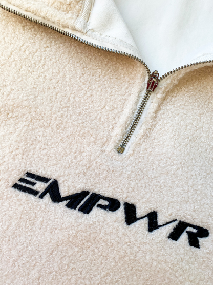 EMPWR YOU teddy half-zip jumper